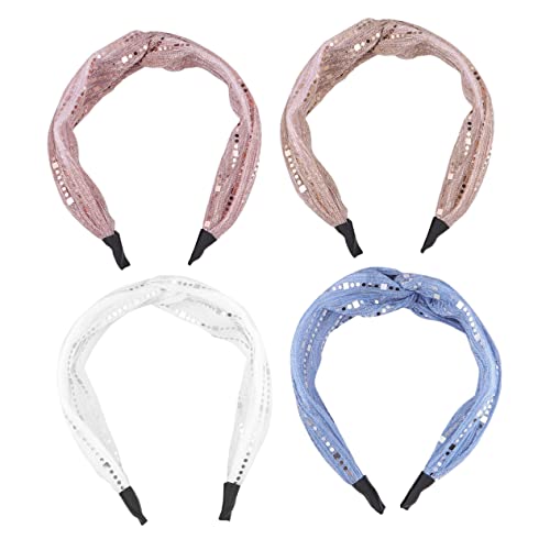 MAGICLULU glänzendes Haarband kopfschmuck creative haarsschmuck mode Haarbänder für Mädchen Bandana für Frauen Tiara Party-Stirnband Party-Haarschmuck Breitseite Kopfbedeckung Kopftaste Weiß von MAGICLULU