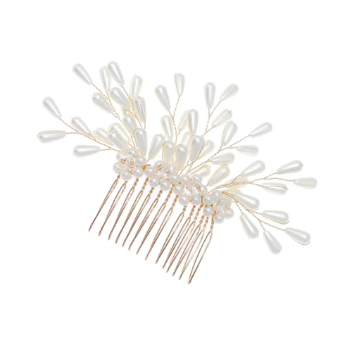 MAGICLULU hochzeit kopfschmuck Haarkamm aus Kristall Haarschmuck aus Perlen Clip Hochzeit Haarkamm Tiara Frauen Haarnadel Kopfschmuck für die Braut Handbuch Kopfbedeckung Zubehör Mädchen von MAGICLULU