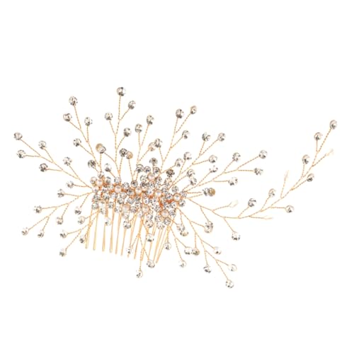 MAGICLULU Haarkämme für Frauen Haarkamm aus Perlenkristall silberne Haarspange Tiara Haarnadel Hochzeit Haarkamm Kopfschmuck für die Braut Strasssteine Haarschmuck Kopfbedeckung Damen von MAGICLULU