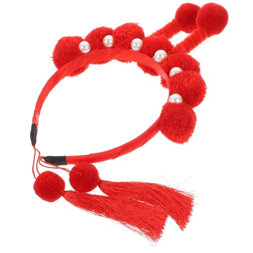 MAGICLULU kinder haarschmuck hair accessories for girls jahr kopf bopper Neujahrs-Haarreifen Haargummis Haarbänder Stirnband für Kinder Stirnband chinesischer Stil Bommel China von MAGICLULU