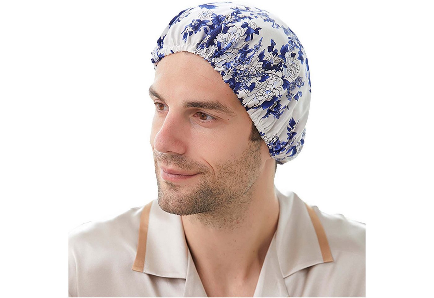 MAGICSHE Duschhaube 100% Maulbeerseide Mütze für Haarpflege mit Gummiband (1 St) von MAGICSHE