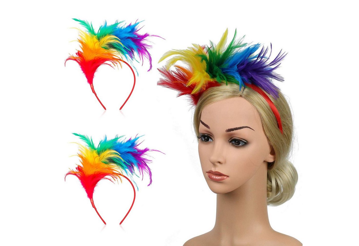 MAGICSHE Haarspange 2-Bunte Federn Kopfschmuck, 2-tlg., Charmante Kopfbedeckung von MAGICSHE