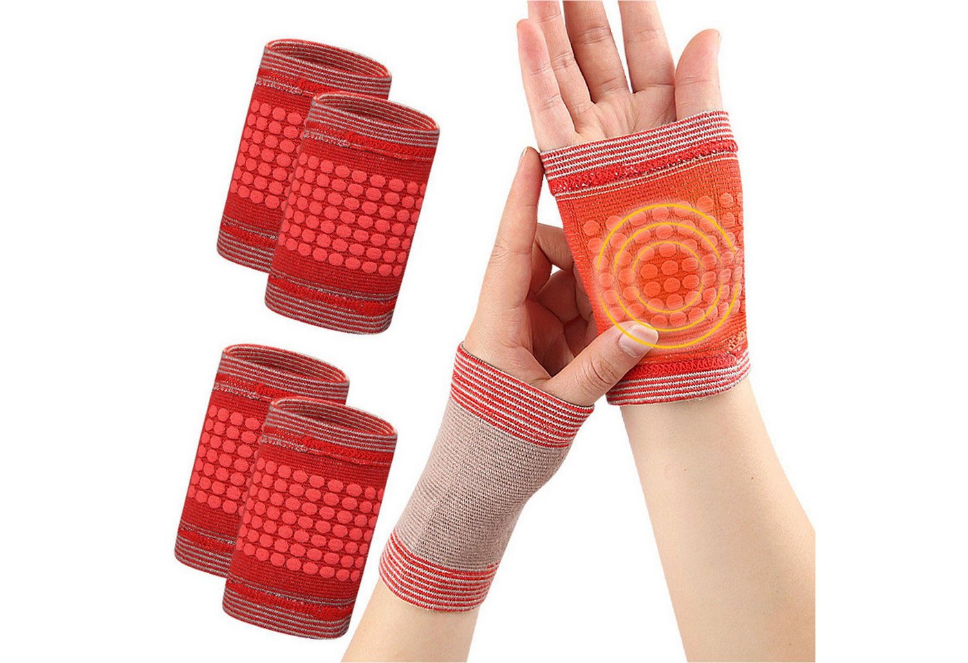 MAGICSHE Handgelenkbandage Magnetische Therapie Handgelenkstütze,Warmhalten (2-tlg), Atmungsaktives Handgelenkstütze Verstauchungen von MAGICSHE