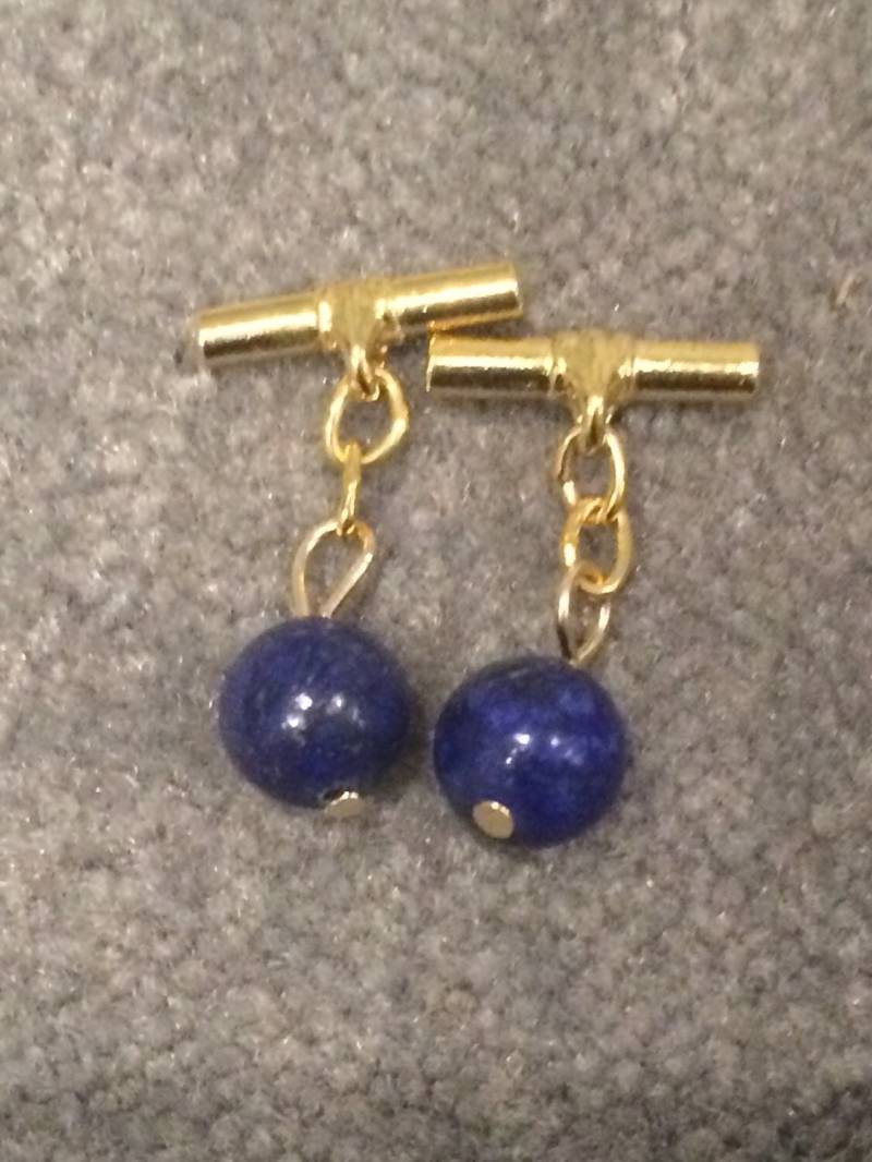 Art-Deco-Lapislazuli-Manschettenknöpfe von MAGICSTARGEMS