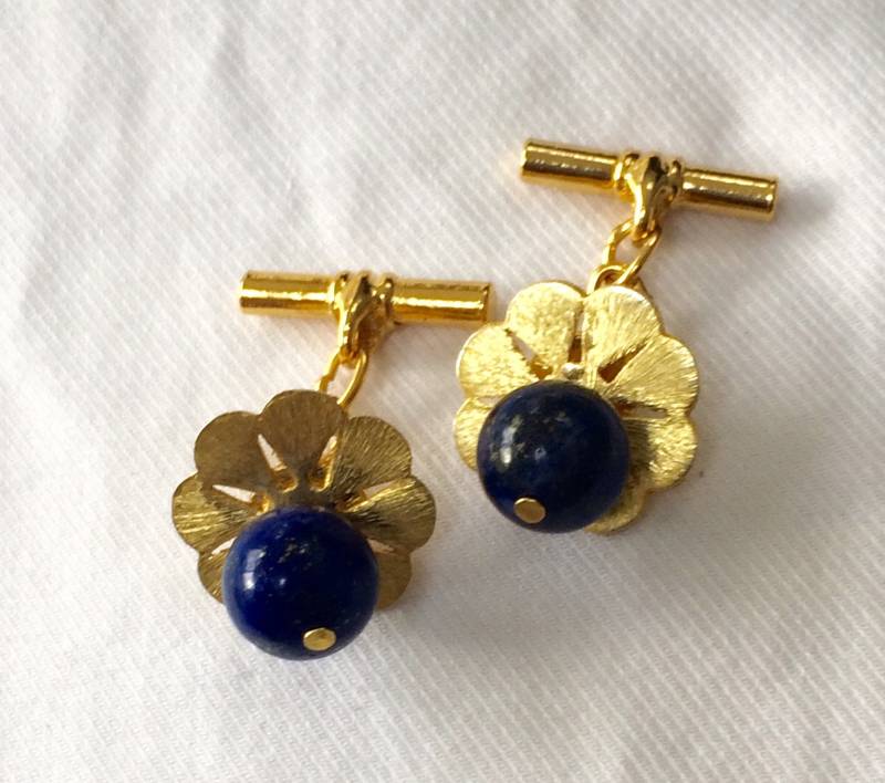 Art-Deco-Lapislazuli-Manschettenknöpfe von MAGICSTARGEMS