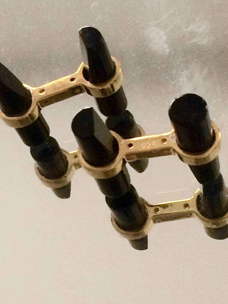Schwarze Onyx 925 Manschettenknöpfe 20 X 6 Mm Ca von MAGICSTARGEMS