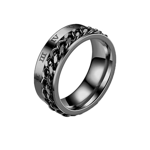 MAGIIE 8mm TITANIUM Ringe für Herren Keltische Drachen Ringe Eheringe Herren Schwarz Cubic Zirkonia Ring Partnerringe Freundschaftsringe,Größe 60 bis 70… (Schwarz Ritzel, 60) von Xamic