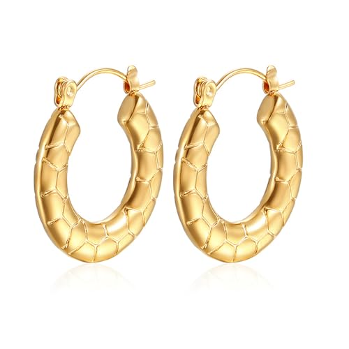 MAGIIE Gold Ohrringe Ohrringe Creolen Gold Damen Creolen Ohrringe Set Hypoallergen Ohrstecker Klein Schlafen Mehrere Piercings 18 Karat Vergoldeter Schmuck (Gold-Schlange) von MAGIIE