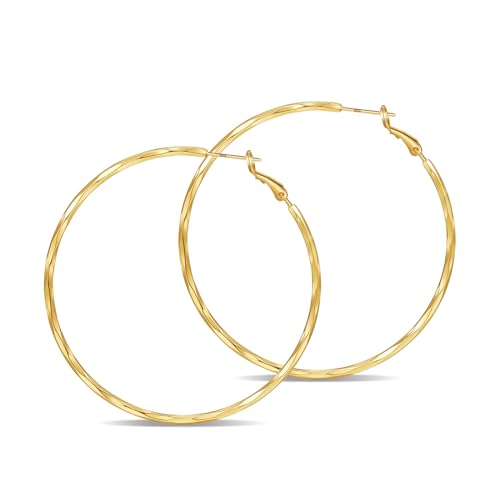 MAGIIE Gold Ohrringe aus 925 Sterling Silber,Ringförmige 20mm 25mm 30mm Möbius Ohrringe Retro,Ohranhänger Rund Ohrringe Creolen Gold Damen (Gold, 25mm) von MAGIIE