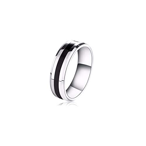 MAGIIE Herren Damen Ring Edelstahl,Eheringe Trauringe Verlobung Ringe,1-er (Schwarze Streifen, 54 (17.2)) von MAGIIE