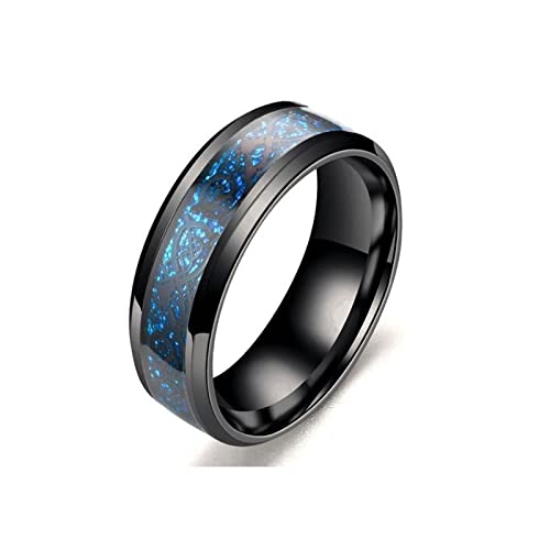 MAGIIE Herren Ring Edelstahlringe/316L Chirurgenstahl keltische Drachen,Größe 60 bis 64 (Blau, 60 (19.1)) von MAGIIE