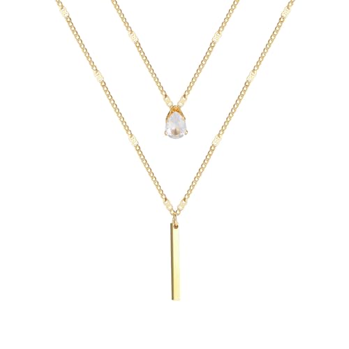 MAGIIE Kette Layered Damen mit Anhänger,Damen Personalisierte Kette Gold,Damen Zarte Mehrreihige Halskette,Hypoallergene Modeschmuck für Frauen und Mädchen (Gold 2) von MAGIIE