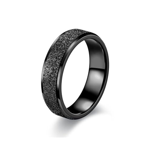 MAGIIE Schmuck Anillo Damen Frauen,4mm Ring Damen Gold Schmal Ringe,6mm Ring Damen Schwarz,Eheringe Trauringe Verlobung Ringe (Schwarz, 60) von MAGIIE