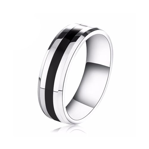 MAGIIE Schmuck Herren Ringe Stahltitan Damen,Ring Paar Edelstahl Ringe Verlobungsringe Bandringe,Ewigkeitsringe Partnerringe Ring Herren Damen Silber Größe 52 bis 67 (Silber, 57) von MAGIIE