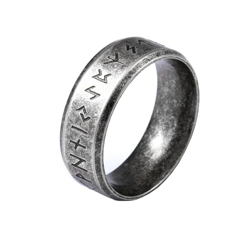 MAGIIE Silber Ringe für Herren,Viking Rune Ring Punk Biker Ring für Herren,Celtics Herren Ring aus Edelstah,Nordische Mythologie Ring Herren,Größe 60 bis 70 (Silber Charme, 62) von MAGIIE