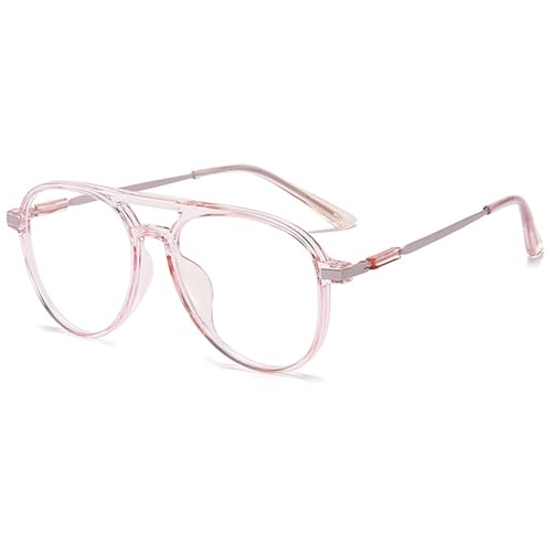 MAGIMODAC Blaulichtfilter Brille Damen Herren Rechteckig Anti Blaues Licht Brillen Metall Computerbrille Brillenfassung ohne Stärke Rosa von MAGIMODAC