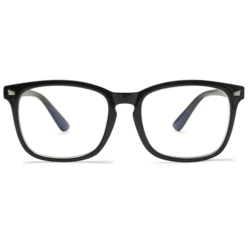 MAGIMODAC Blaulichtfilter Lesebrille eckig Damen Herren Anti Blaues Licht Lesebrillen Sehhilfe Brille Computer-Lesebrillen mit Sehstärke (Hell schwarz, 2.75) von MAGIMODAC