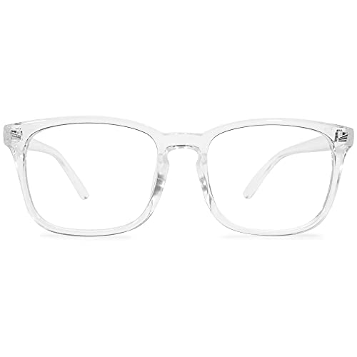 MAGIMODAC Blaulichtfilter Lesebrille groß Damen Herren Computerbrille Lesebrillen Sehhilfe Brille Computer-Lesebrillen mit/ohne Stärke (Transparent, 0.00) von MAGIMODAC