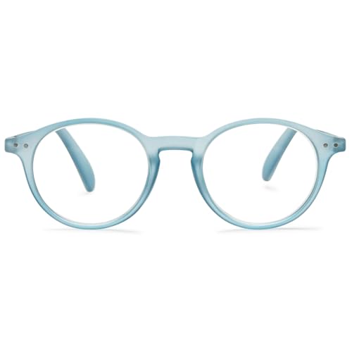 MAGIMODAC Damen Blaulichtfilter Lesebrillen Rund Anti Blaues Licht Flexible Lesebrille Retro Anti-Müdigkeit Computer-Lesebrille mit Federscharnier Blau +1.50 von MAGIMODAC
