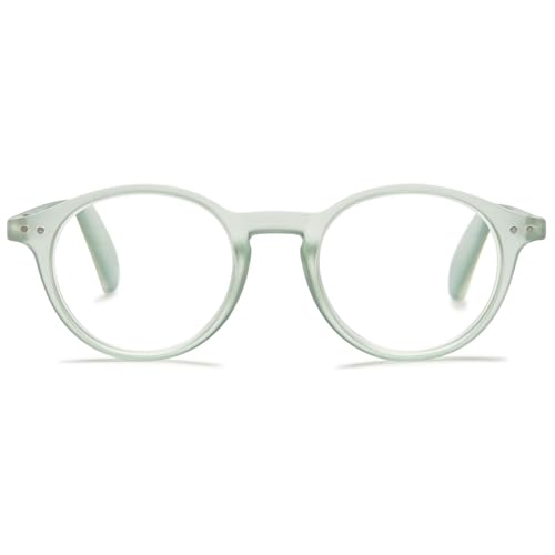 MAGIMODAC Damen Blaulichtfilter Lesebrillen Rund Anti Blaues Licht Flexible Lesebrille Retro Anti-Müdigkeit Computer-Lesebrille mit Federscharnier Grün +3.00 von MAGIMODAC