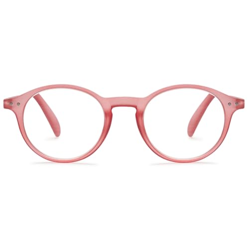 MAGIMODAC Damen Blaulichtfilter Lesebrillen Rund Anti Blaues Licht Flexible Lesebrille Retro Anti-Müdigkeit Computer-Lesebrille mit Federscharnier Rot +1.00 von MAGIMODAC