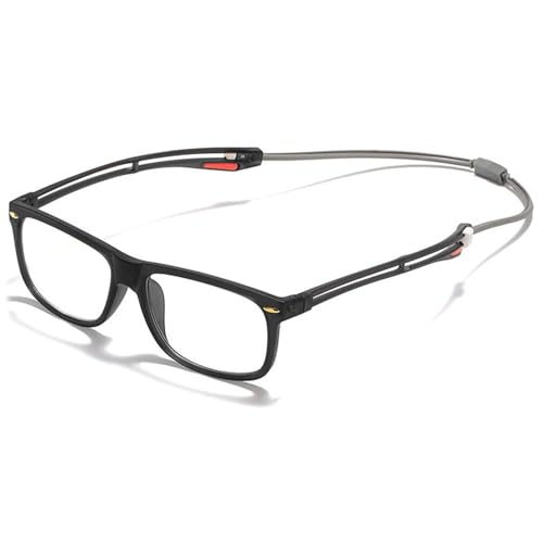 MAGIMODAC Damen Herren Lesebrille Blaulichtfilter Magnetverschluss Verstellbar Lesehilfe Sehhilfe Magnetische Lesebrillen Schwarz 3.00 von MAGIMODAC