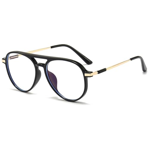 MAGIMODAC Damen Herren Lesebrille Groß Mode Computer Lesebrillen Oversized Blaulichtfilter Brille Sehhilfe Lesehilfe Hellschwarz 1.00 von MAGIMODAC