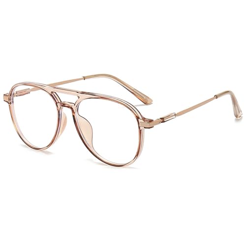 MAGIMODAC Damen Herren Lesebrille Groß Mode Computer Lesebrillen Oversized Blaulichtfilter Brille Sehhilfe Lesehilfe Khaki 2.50 von MAGIMODAC