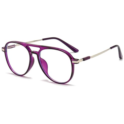 MAGIMODAC Damen Herren Lesebrille Groß Mode Computer Lesebrillen Oversized Blaulichtfilter Brille Sehhilfe Lesehilfe Violett 2.50 von MAGIMODAC