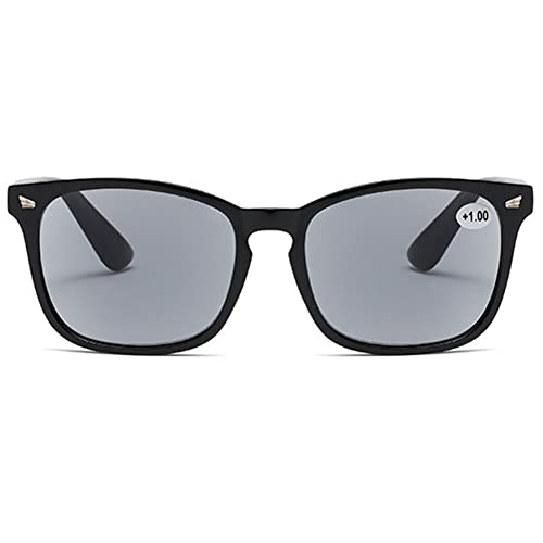 MAGIMODAC Damen Herren Lesebrille mit Sonnenschutz Sonnenbrille getönte Lesebrillen mit sehstärke 1.0+ 1.5+ 2.0+ 2.5+ 3.0+ 3.5+ 4.0+(Hell Schwarz, 1.00) von MAGIMODAC