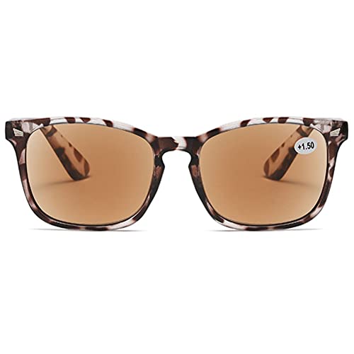 MAGIMODAC Damen Herren Lesebrille mit Sonnenschutz Sonnenbrille getönte Lesebrillen mit sehstärke 1.0+ 1.5+ 2.0+ 2.5+ 3.0+ 3.5+ 4.0+(Leopard, 1.75) von MAGIMODAC