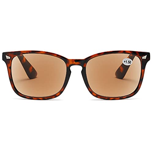 MAGIMODAC Damen Herren Lesebrille mit Sonnenschutz Sonnenbrille getönte Lesebrillen mit sehstärke 1.0+ 1.5+ 2.0+ 2.5+ 3.0+ 3.5+ 4.0+(Tortoiseshell, 1.25) von MAGIMODAC