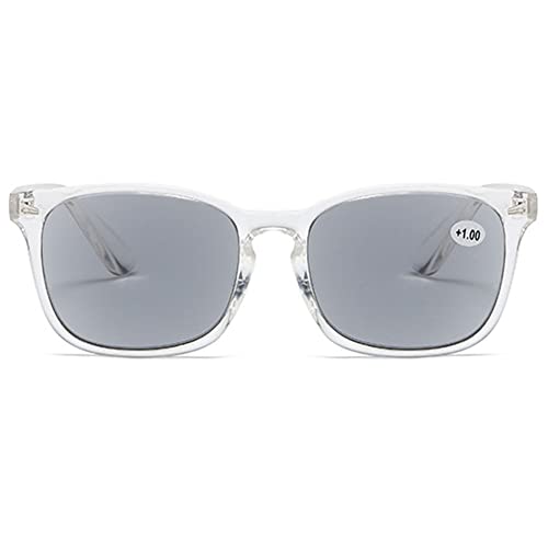 MAGIMODAC Damen Herren Lesebrille mit Sonnenschutz Sonnenbrille getönte Lesebrillen mit sehstärke 1.0+ 1.5+ 2.0+ 2.5+ 3.0+ 3.5+ 4.0+(Tranparent, 1.00) von MAGIMODAC