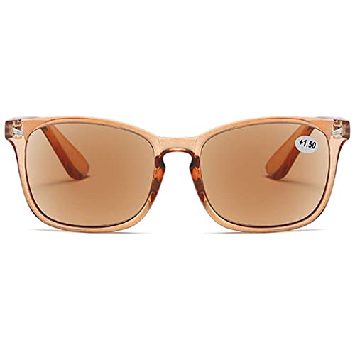 MAGIMODAC Damen Herren Lesebrille mit Sonnenschutz Sonnenbrille getönte Lesebrillen mit sehstärke 1.0+ 1.5+ 2.0+ 2.5+ 3.0+ 3.5+ 4.0+(Tranparent Braun, 3.00) von MAGIMODAC