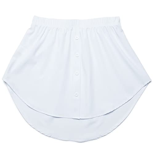 MAGIMODAC Damen Shirtverlängerungen Hemdverlängerungen Einstellbare Schichtung Bluse Shirt verlängerung Extender mit Taillenband (5XL, Weiß Unifarbig) von MAGIMODAC