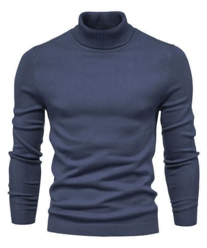 MAGIMODAC Herren Strickpullover Slim Fit Wolle Pullover Sweater Strickpulli Winter Männer Rollkragenpullover Pulli mit Rollkragen Dunkelgrau M von MAGIMODAC