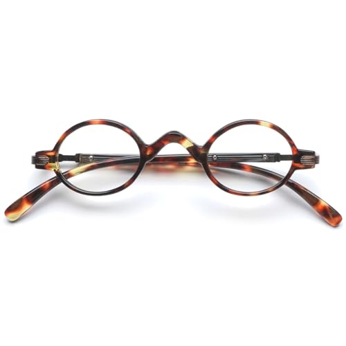 MAGIMODAC Lesebrille Damen Herren Retro Metall Mini Lesebrillen Sehhilfe Lesehilfe Tortoiseshell 1.50 von MAGIMODAC