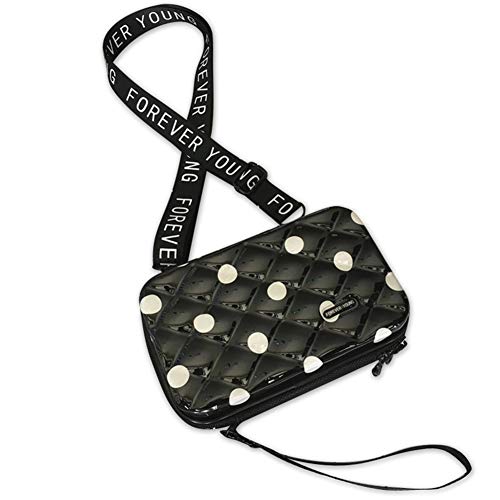 MAGIMODAC Mini Umhängetasche Handy Damen Klein Handytasche Geldbörse Crossbody Schultertasche Kofferform Handtasche (Karo-Punkte) von MAGIMODAC