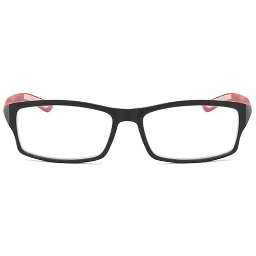 MAGIMODAC Mode Blaulichtfilter Lesebrillen Herren Damen Rechteckige Anti-Blaulicht Flexible Lesebrille Retro Anti Blaues Licht Computer-Lesebrille Anti-Müdigkeit Schwarz mit Rot +1.00 von MAGIMODAC