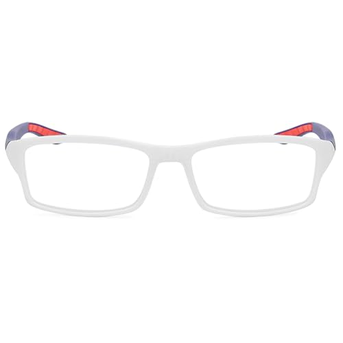 MAGIMODAC Mode Blaulichtfilter Lesebrillen Herren Damen Rechteckige Anti-Blaulicht Flexible Lesebrille Retro Anti Blaues Licht Computer-Lesebrille Anti-Müdigkeit Weiß mit Blau +1.50 von MAGIMODAC