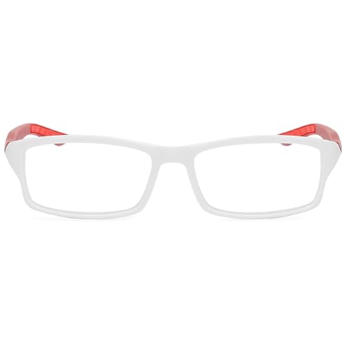 MAGIMODAC Mode Blaulichtfilter Lesebrillen Herren Damen Rechteckige Anti-Blaulicht Flexible Lesebrille Retro Anti Blaues Licht Computer-Lesebrille Anti-Müdigkeit Weiß mit Rot +1.50 von MAGIMODAC