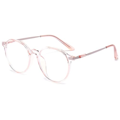 MAGIMODAC Mode Lesebrille Damen Herren Rund Oval Nerd Blaulichtfilter Computer Lesebrillen Metall Lesehilfe Sehhilfe Rosa 2.00 von MAGIMODAC