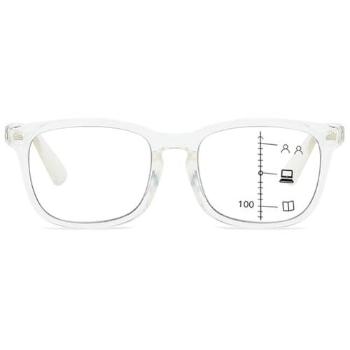 MAGIMODAC Multifokus Lesebrille Damen Herren Progressive Lesebrillen Blaulichtfilter Brille Sehhilfe Lesehilfe Gleitsichtbrille +1.0 +2.0 +2.5 +3.0 +3.5 +4.0 Transparent +1.50 von MAGIMODAC