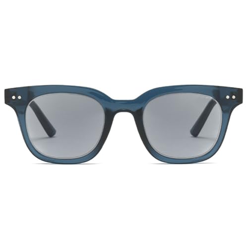 MAGIMODAC Sonnenlesebrille Damen Herren Lesebrille mit Sonnenschutz Mode getönte Lesebrillen Sonnenbrille mit sehstärke Blau mit grauen Linsen 4.00 von MAGIMODAC