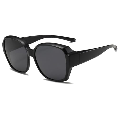 MAGIMODAC Überzieher Sonnenbrillen Polarisierte für Brillenträger Damen Herren Sonnenbrille Über Normale Brille Überziehbrillen für Autofahren mit UV Schutz Sandschwarz von MAGIMODAC