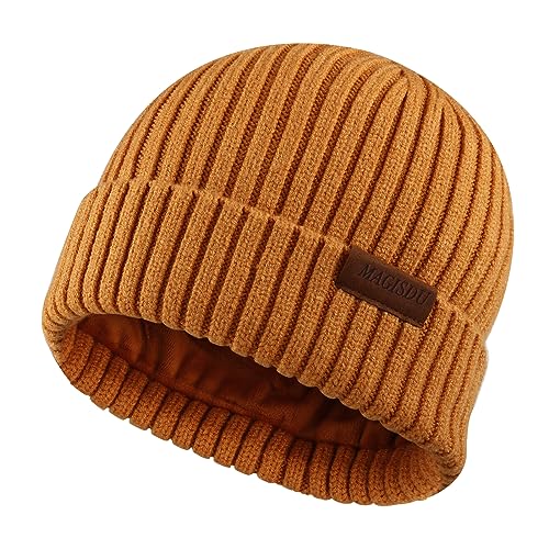 MAGISDU Wintermütze Jungen Mädchen Merino Mütze Kinder Baby Wollmütze Kleinkind Strickmütze Beanie Mit Fleece Lined Thermo Gefüttert Warm Wolle Winter Kint Hat von MAGISDU