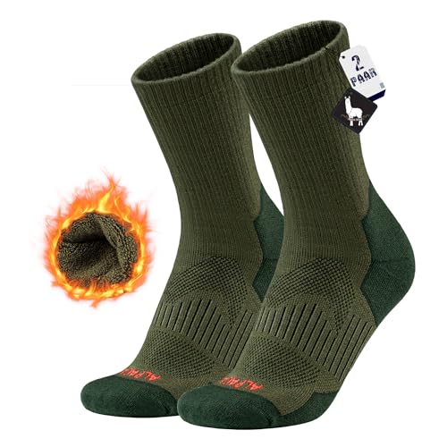 MAGISDU Alpaka Socken Herren Damen Warme Thermosocken Dicke Wollsocken Gepolsterte Wintersocken Atmungsaktiv Snowboard Skisocken Outdoor Sportsocken Schnelltrocknende Größe 35-51 von MAGISDU