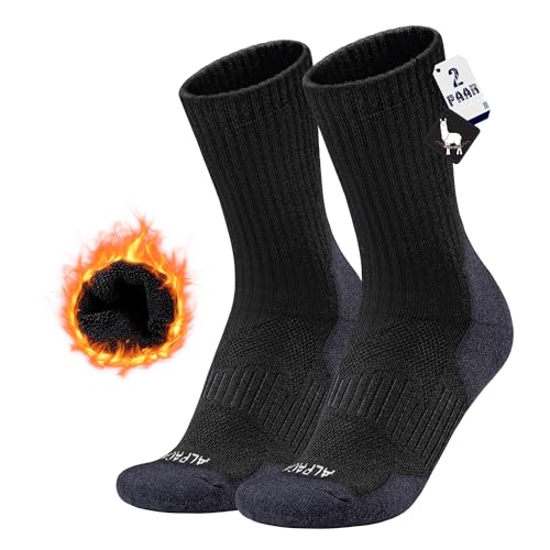 MAGISDU Alpaka Socken Herren Damen Warme Thermosocken Dicke Wollsocken Gepolsterte Wintersocken Atmungsaktiv Snowboard Skisocken Outdoor Sportsocken Schnelltrocknende Größe 35-51 von MAGISDU