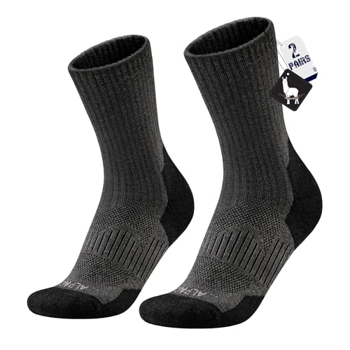 MAGISDU Alpaka Socken Herren Damen Warme Thermosocken Dicke Wollsocken Gepolsterte Wintersocken Atmungsaktiv Snowboard Skisocken Outdoor Sportsocken Schnelltrocknende Größe 35-51 von MAGISDU