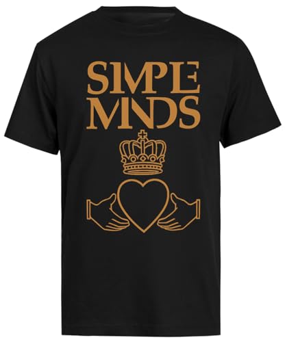 Simple Minds Männliches Schwarzes T-Shirt Für Herren, Kurzärmeliges T-Shirt von MAGITONE